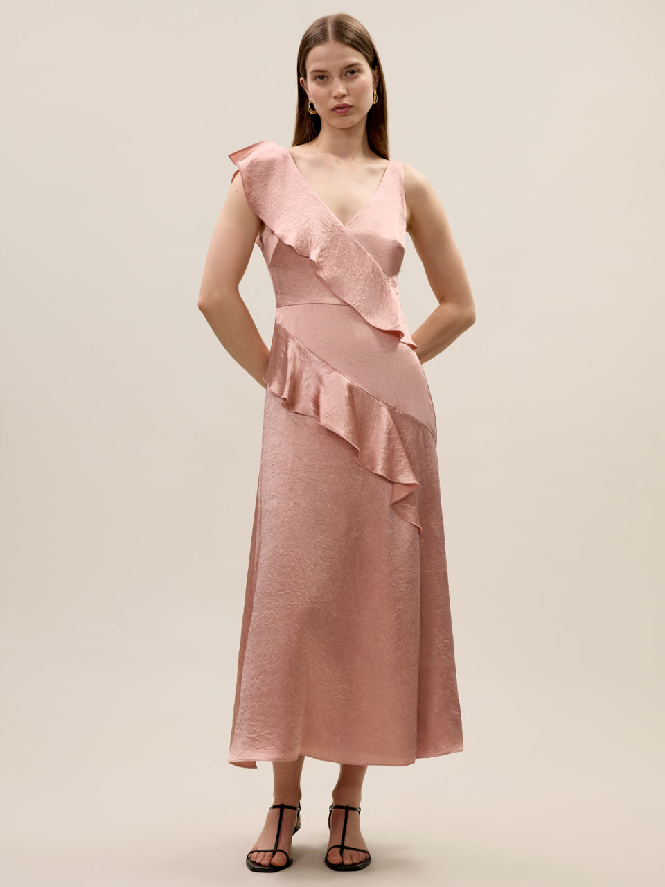  Hollis Satin Dress in Rouge by Rebecca Taylor