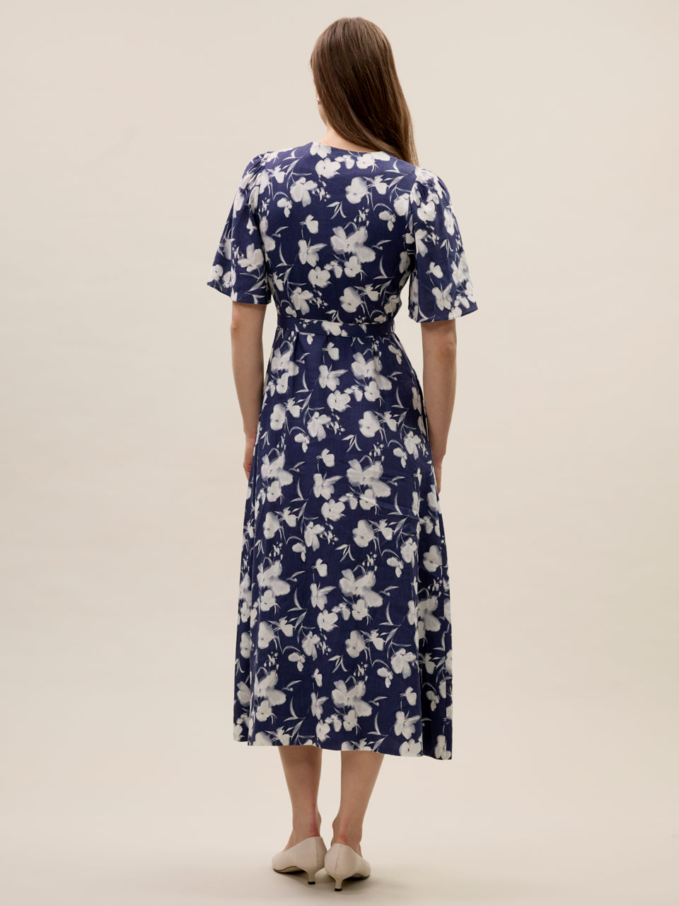  Bea Linen Maxi Dress in Navy Combo by Rebecca Taylor
