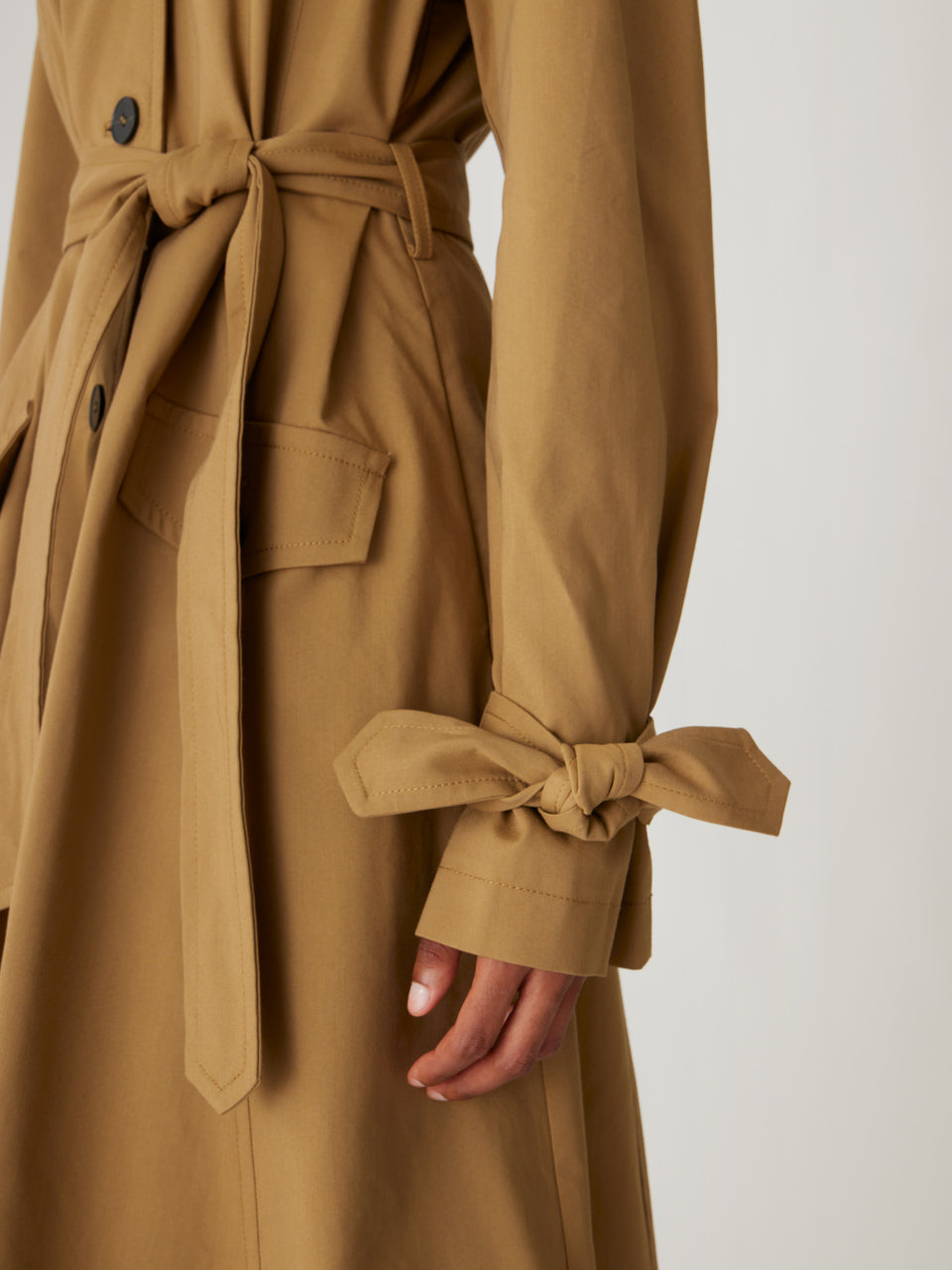 Brown Belted Trench Coat Refined Sateen Trench Coat in Date by Rebecca Taylor