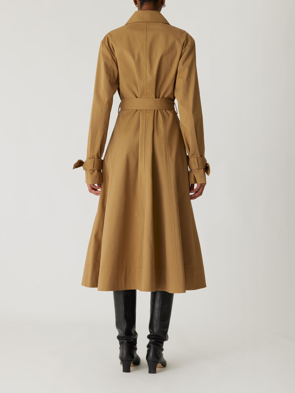 Brown Belted Trench Coat Refined Sateen Trench Coat in Date by Rebecca Taylor