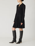 Ottoman Knit Ls Dress