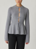 Novelty Wool Peplum Cardi