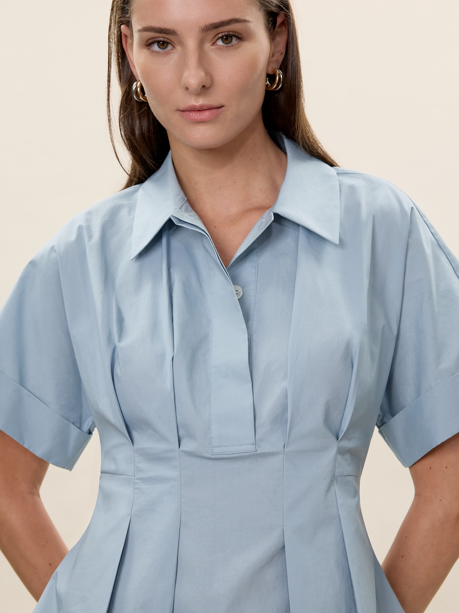  Aisley Poplin Blouse in Chambray by Rebecca Taylor