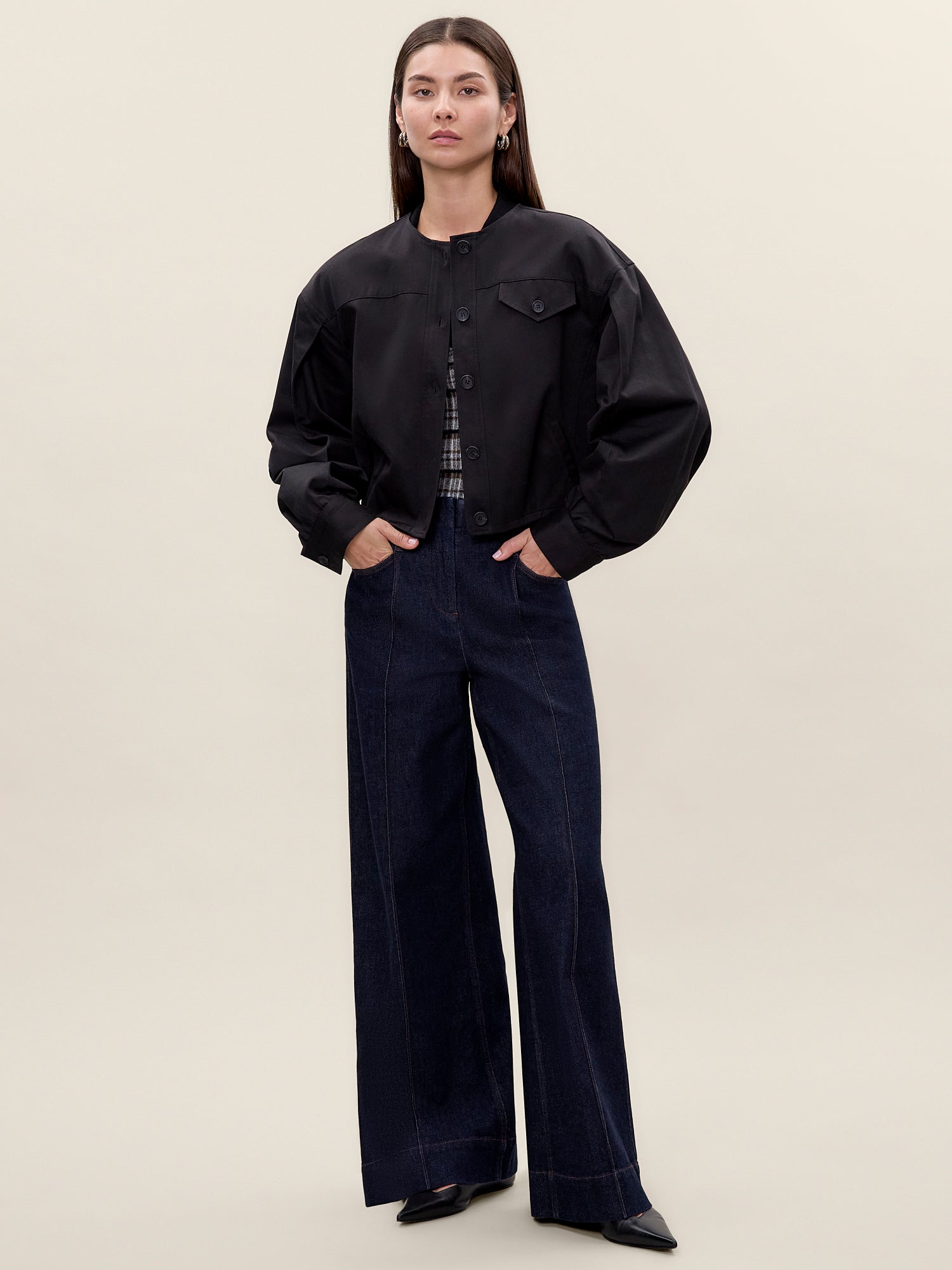  Aria Twill Jacket in Black by Rebecca Taylor