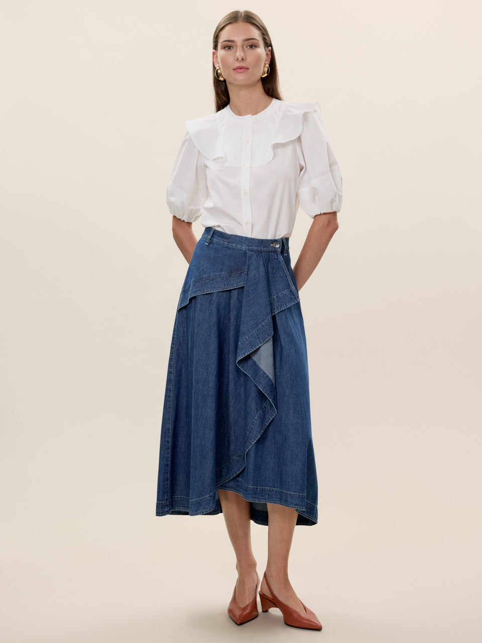  Edith Denim Skirt in Edith Indigo by Rebecca Taylor