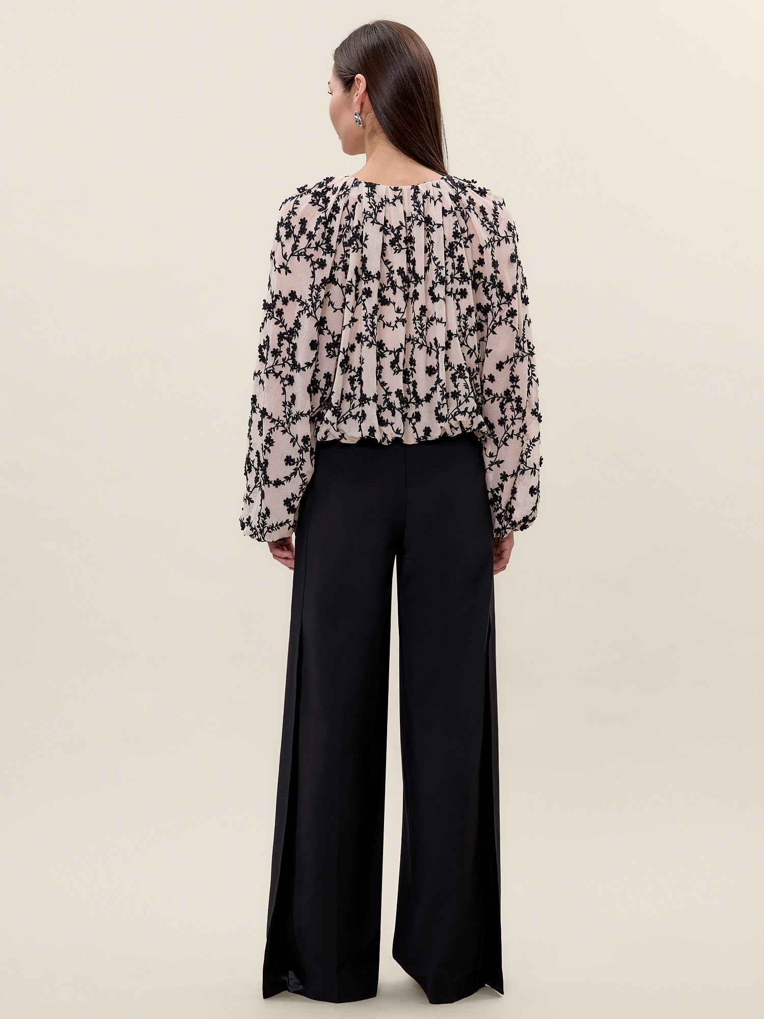  Marisol Bubble Top in Antique White/Black by Rebecca Taylor