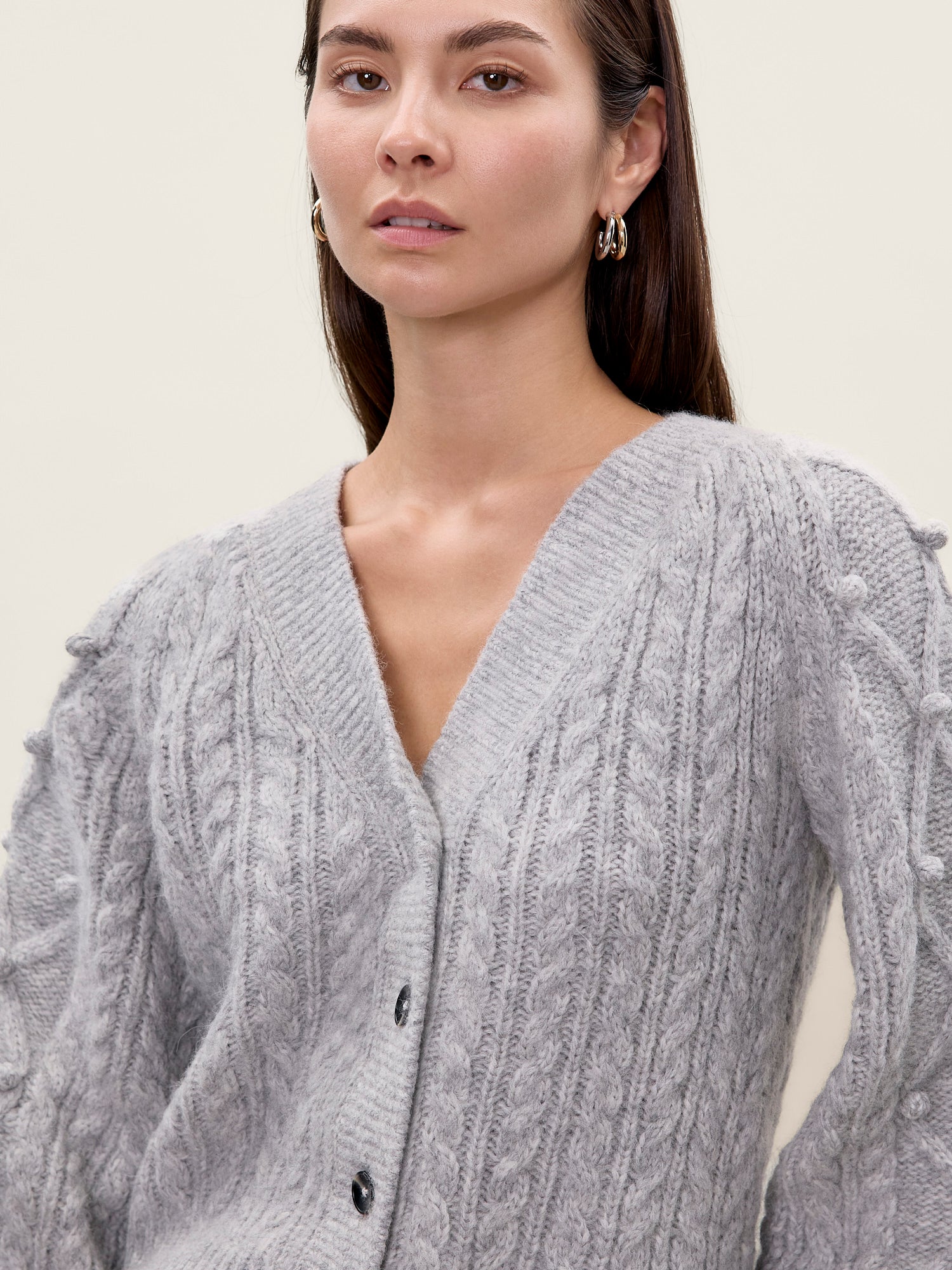  Petra Cardigan in Light Grey by Rebecca Taylor