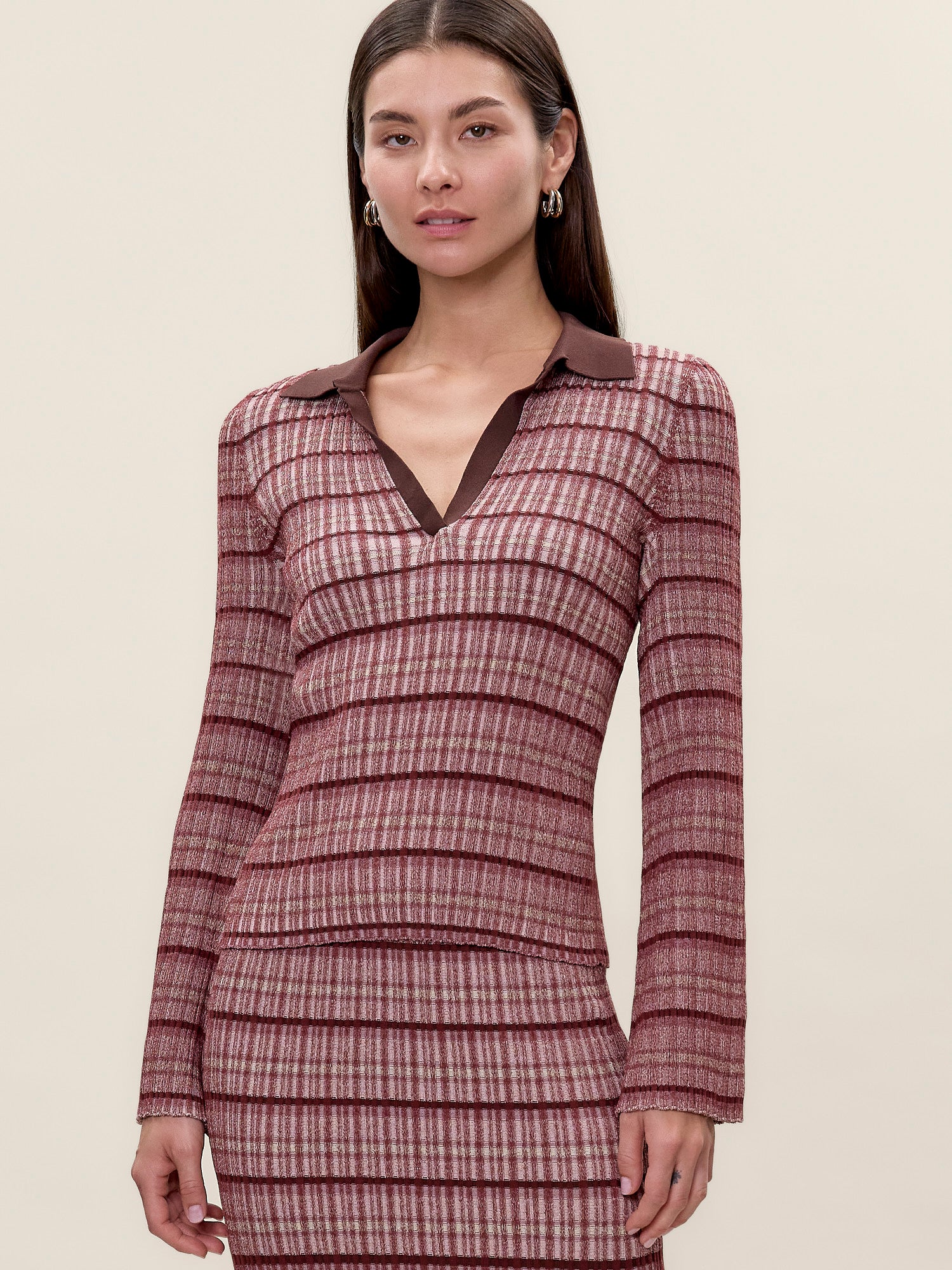  Laine Knit Sweater in Tearose Multi by Rebecca Taylor