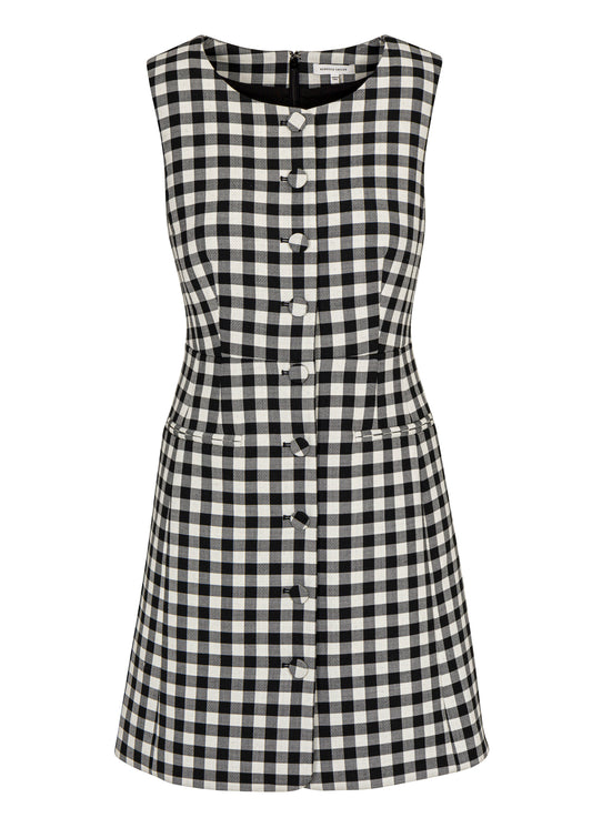 Phillipa Check Button Front Mini Dress