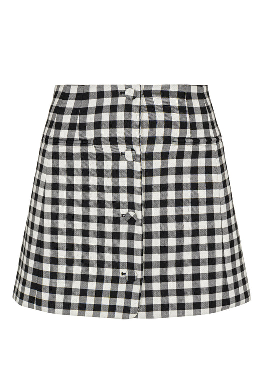 Phillipa Check Button Front Skirt