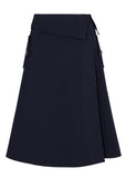 Refined Sateen Foldover Wrap Skirt