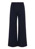 Refined Sateen Wide Leg Cotton Trouser