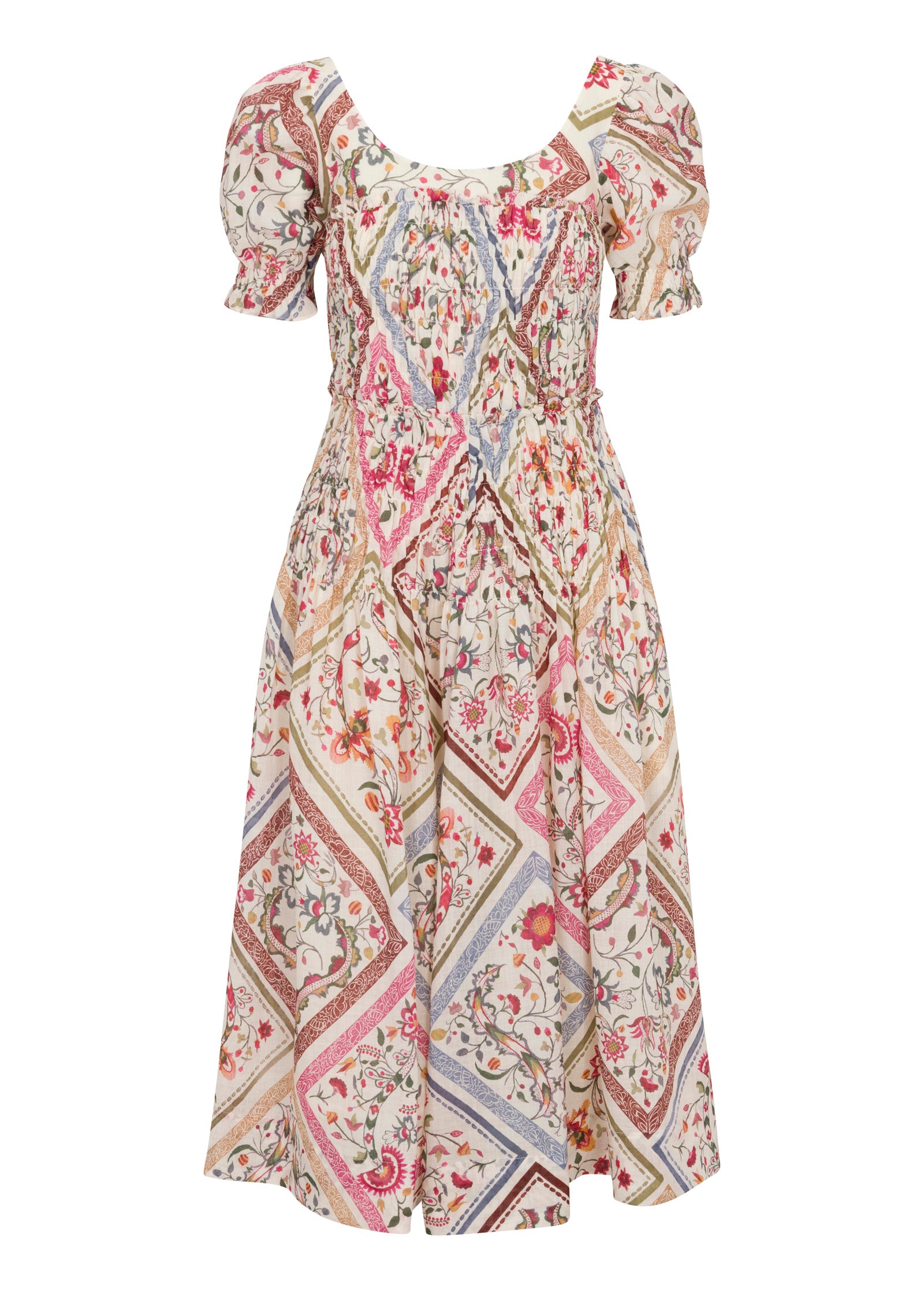  Anya Ramie Dress in Montage Floral Ivory Combo by Rebecca Taylor