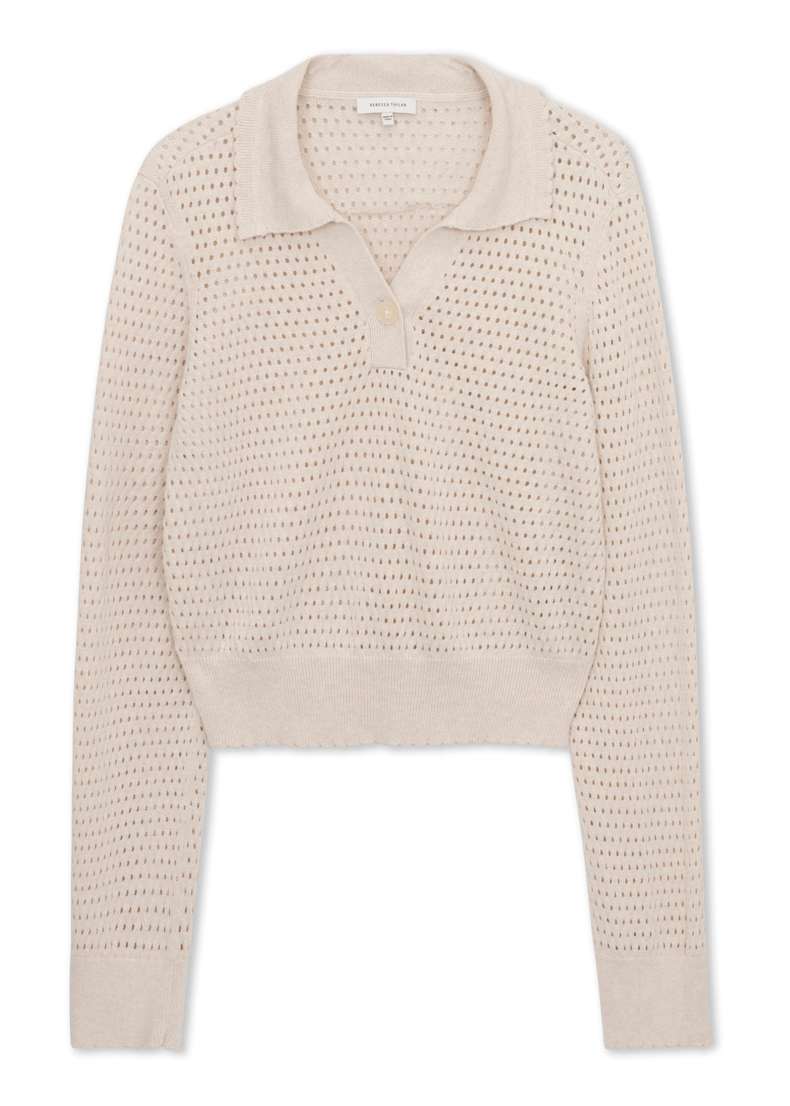  Fern Knit Sweater in Beige by Rebecca Taylor