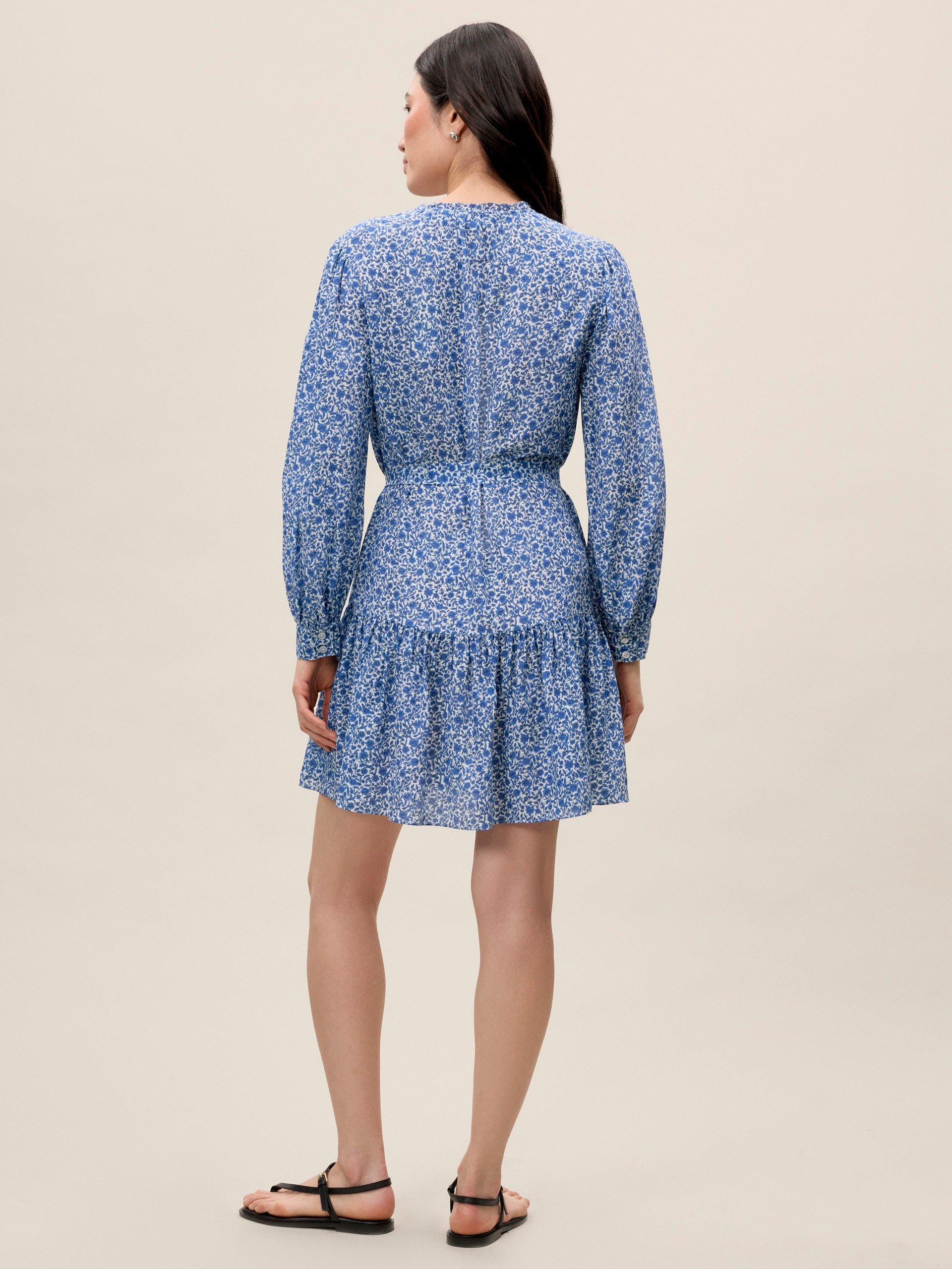  Delft Fleur Belted Dress in Delft Fleur Indigo Combo by Rebecca Taylor