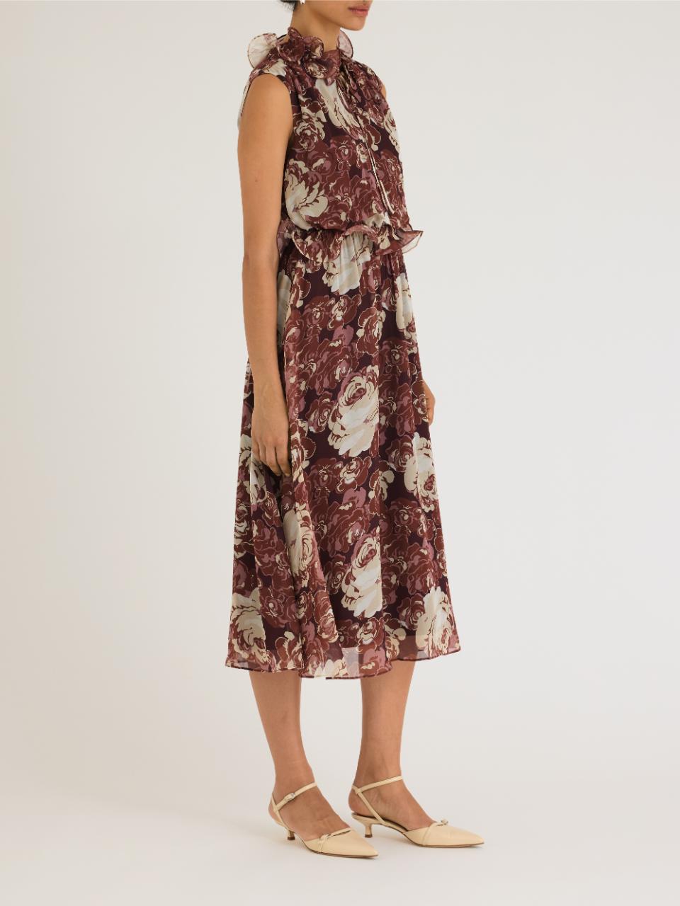 Rebecca Taylor Sarita Dress in Raisin Combo