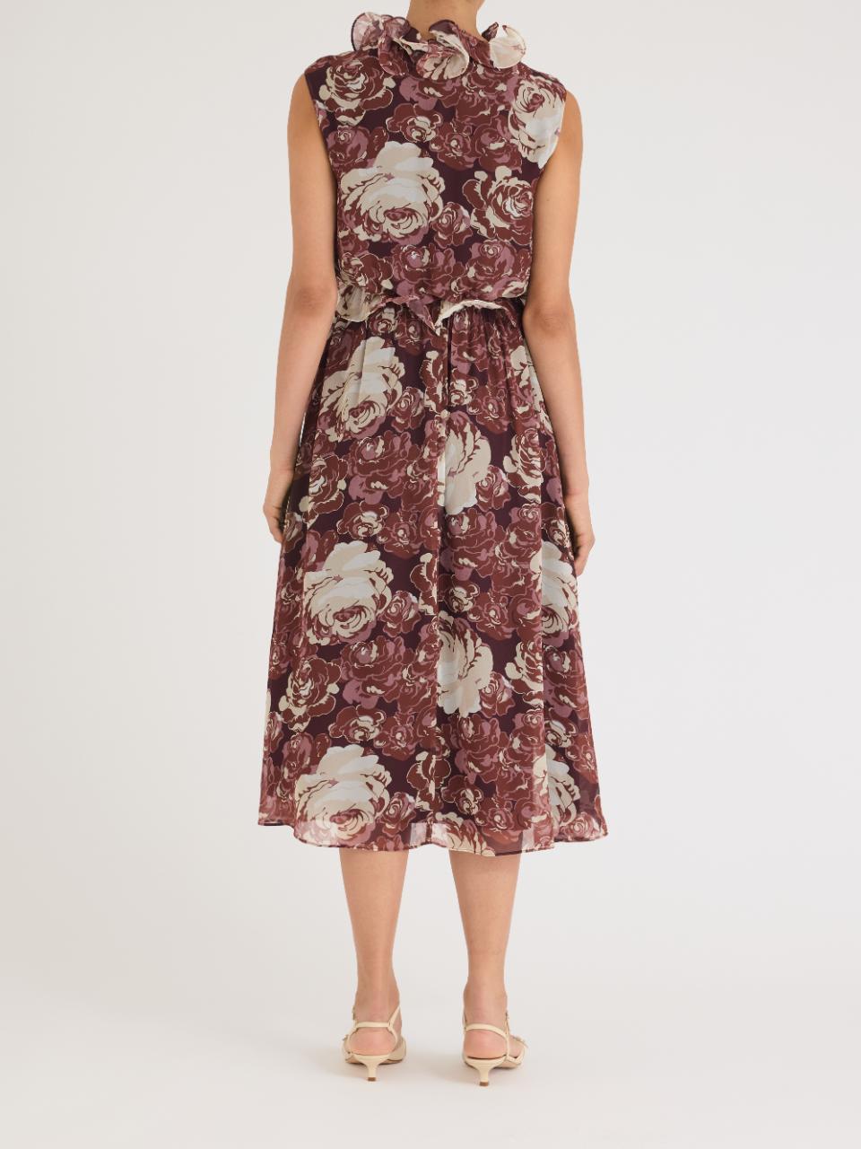 Rebecca Taylor Sarita Dress in Raisin Combo