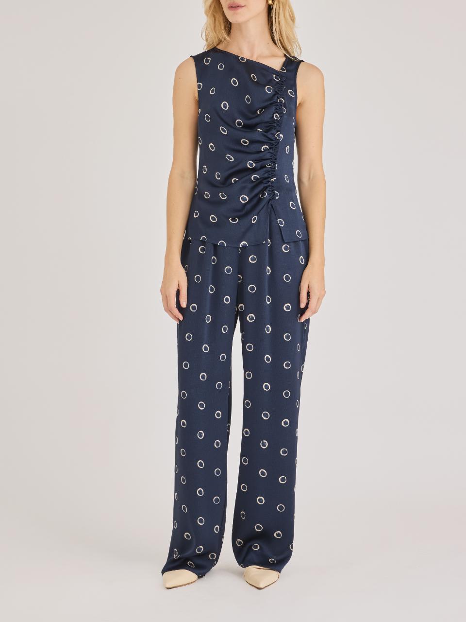 Rebecca Taylor Hazy Dot Pant in Navy Combo