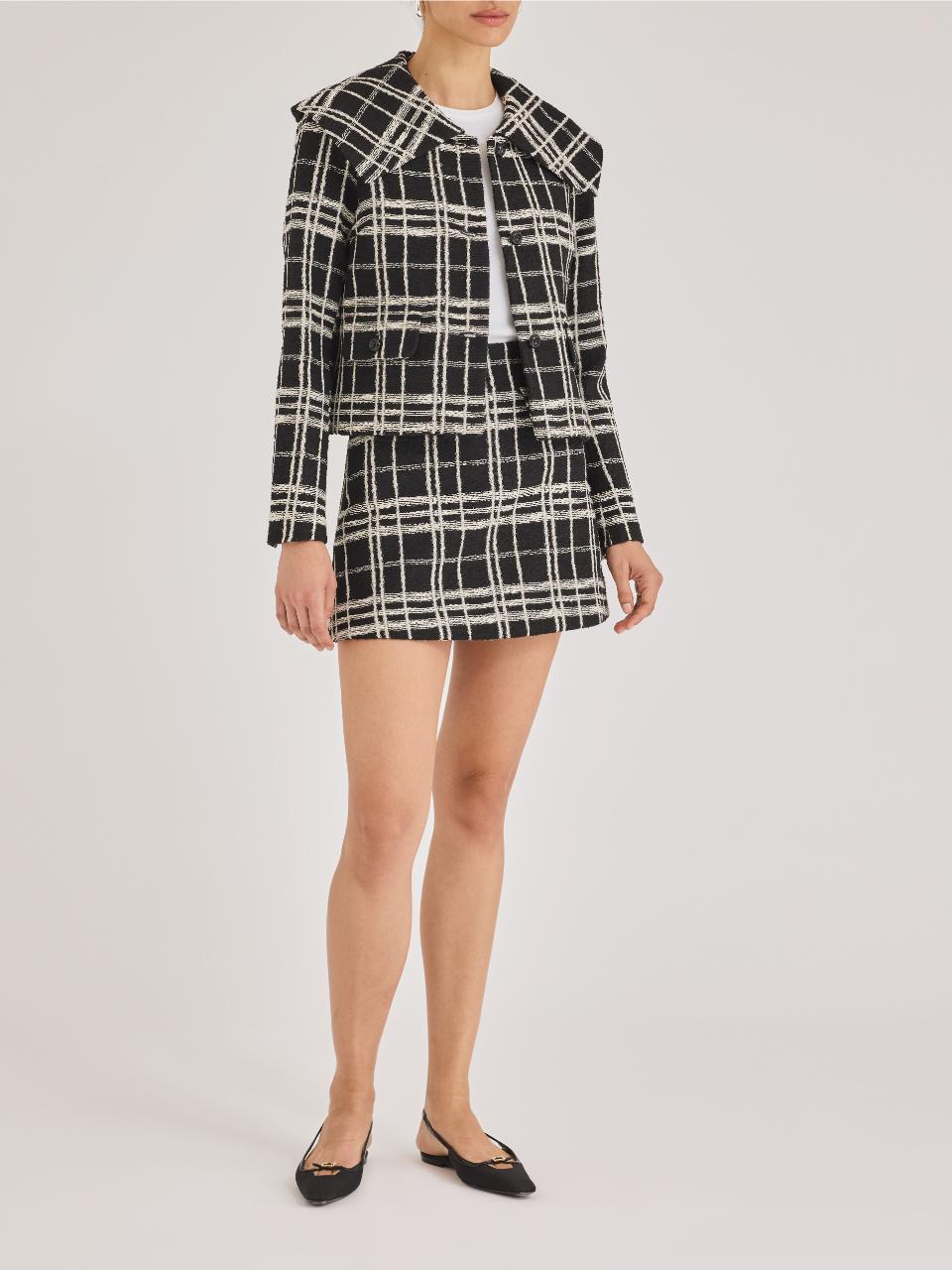 Black and White Plaid jacket Camila Jacket in Black White by Rebecca Taylor