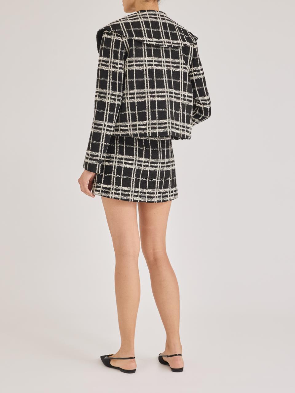 Black and White Plaid jacket Camila Jacket in Black White by Rebecca Taylor