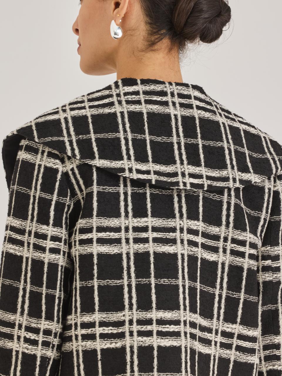 Black and White Plaid jacket Camila Jacket in Black White by Rebecca Taylor