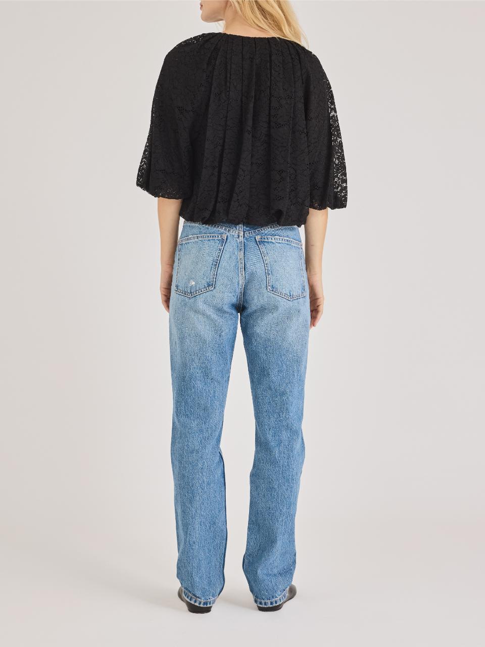 Rebecca Taylor Idun Lace Top in Black