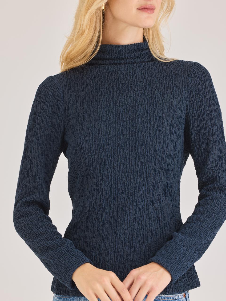 Rebecca Taylor Taryn Knit Top in Navy