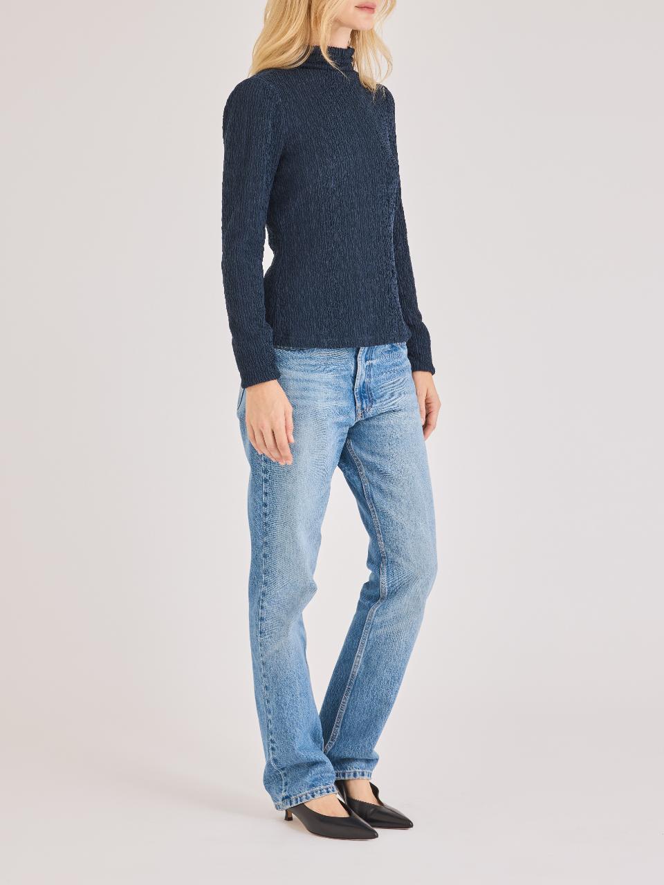 Rebecca Taylor Taryn Knit Top in Navy