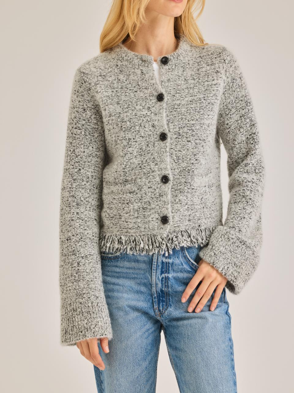 Rebecca Taylor Marianne Cardigan in Black White