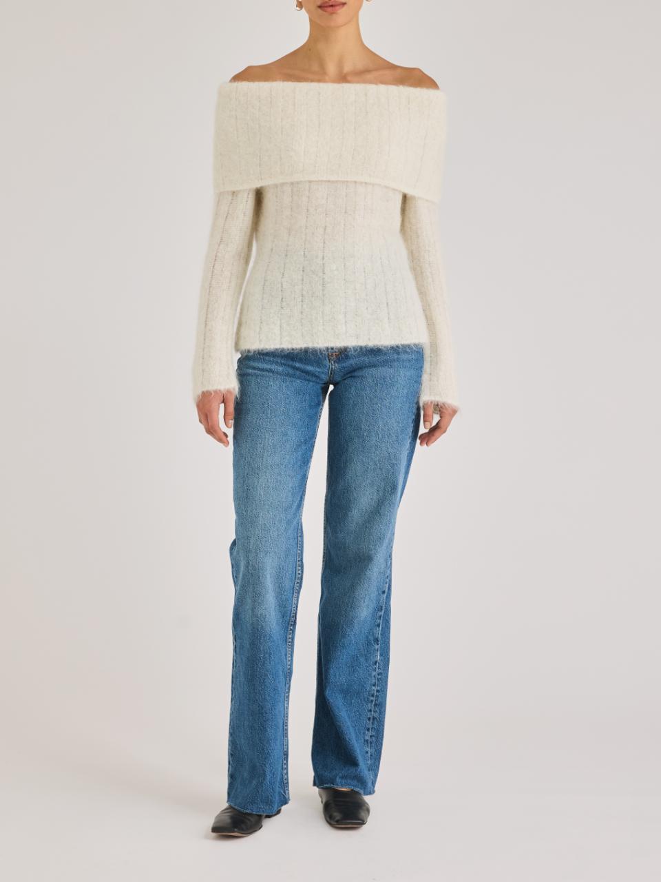 Rebecca Taylor Miro Sweater in EGGSHELL