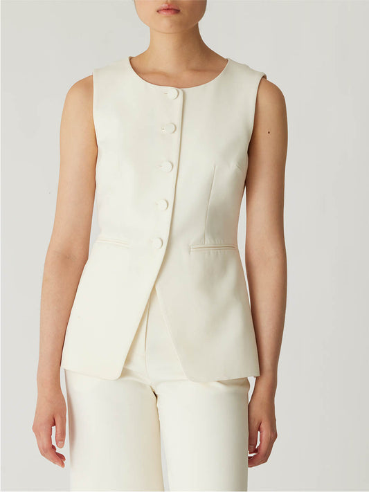 Refined Suiting Button Front Vest