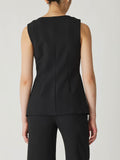 Refined Suiting Button Front Vest