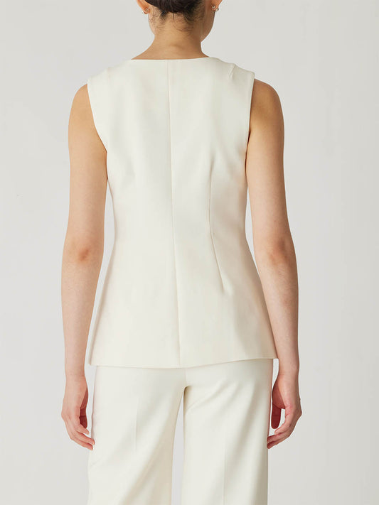 Refined Suiting Button Front Vest