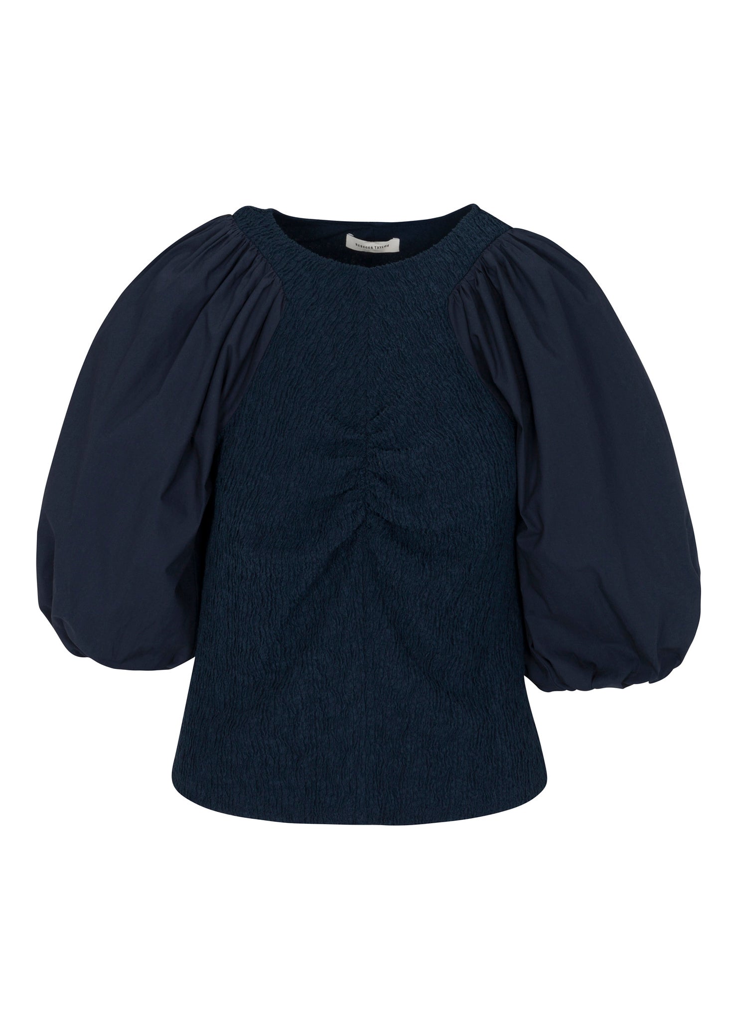 Navy Puff Short-Sleeve Top Taryn Top in Navy by Rebecca Taylor