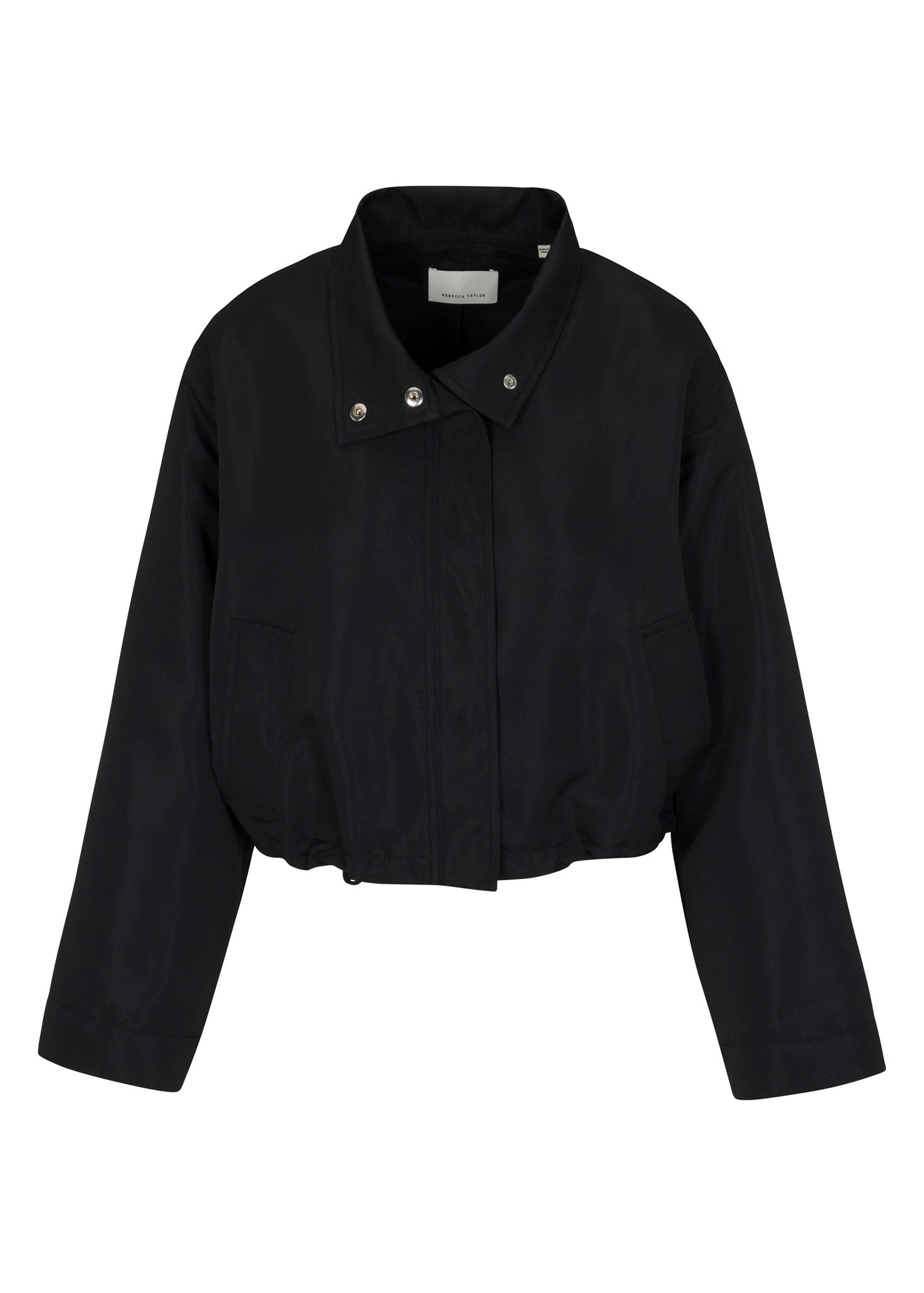 Black Cocoon Vintage Jacket Cropped Faille Jacket in Black by Rebecca Taylor