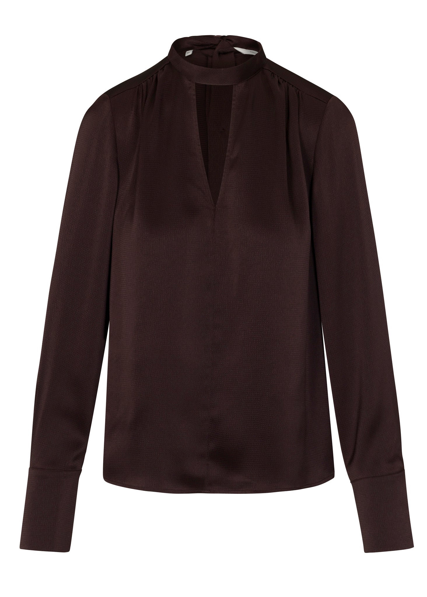 Raisin Satin Tie-Neck Blouse Gianna Blouse in Raisin by Rebecca Taylor