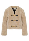 Quilted Stitch Shearling Jacket