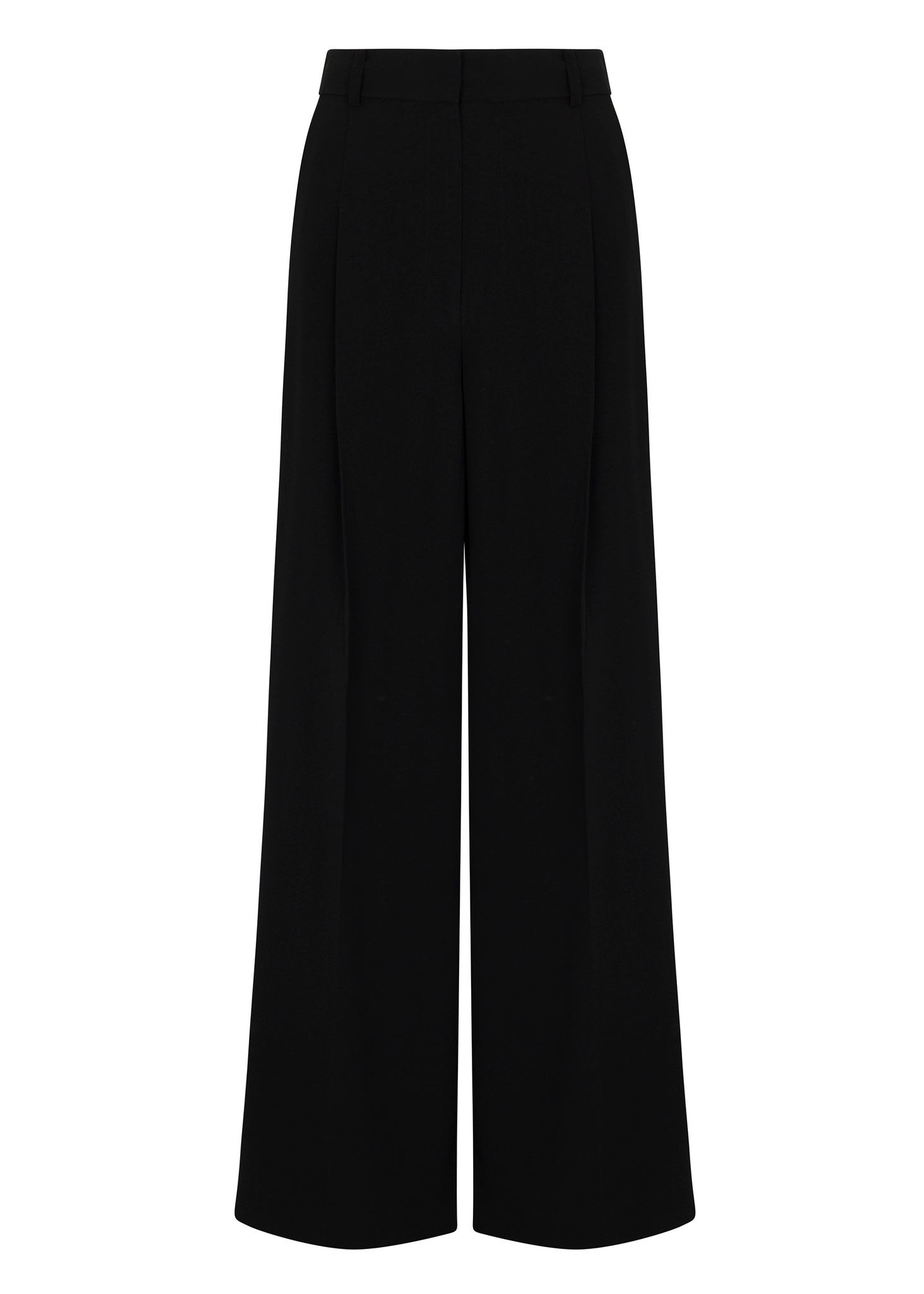 Black High-Waist Wide-Leg Pants Mia Pant in Black by Rebecca Taylor