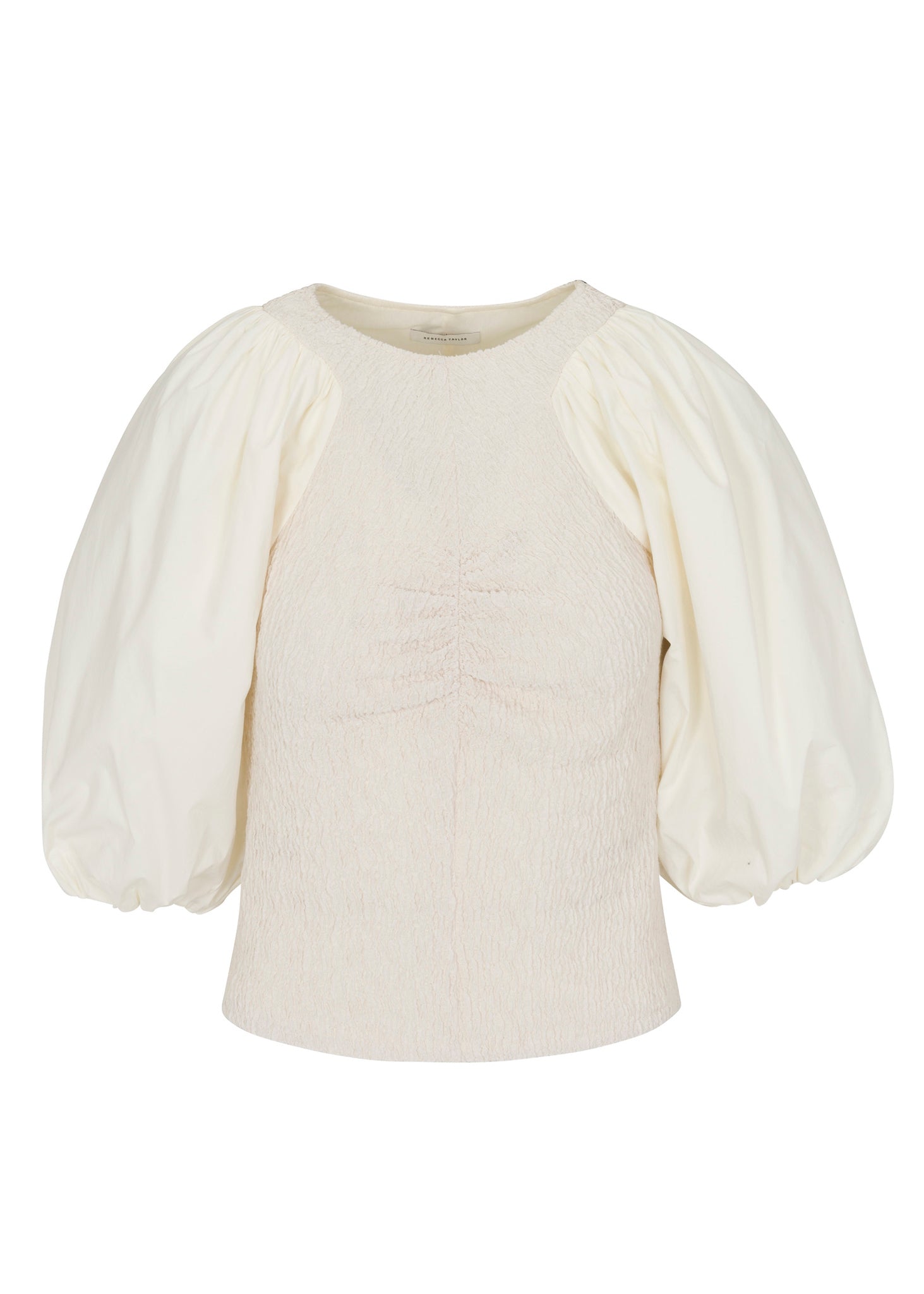 Cream Puff Short-Sleeve Top Taryn Top in Cream by Rebecca Taylor