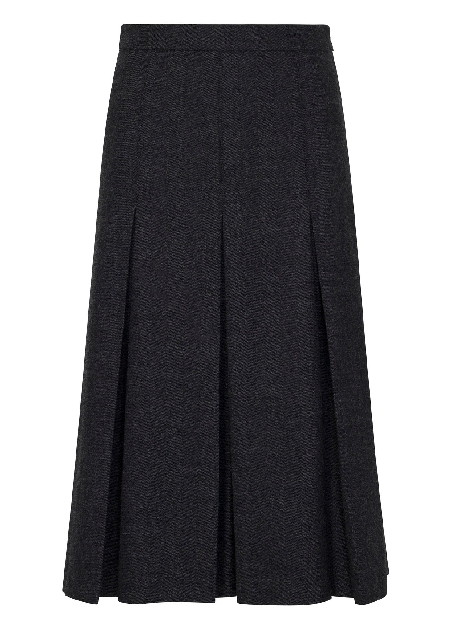 Black Pleated Wool Skirt Lucien Skirt in Charcoal by Rebecca Taylor