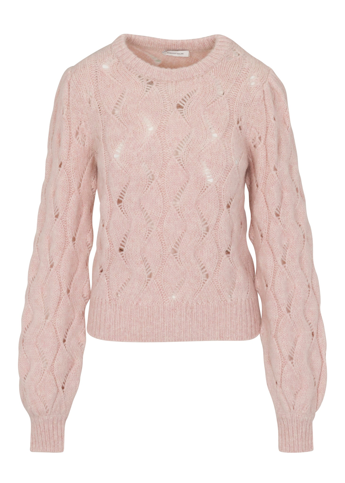 Rebecca Taylor Alpaca Chainette Sweater in Blush