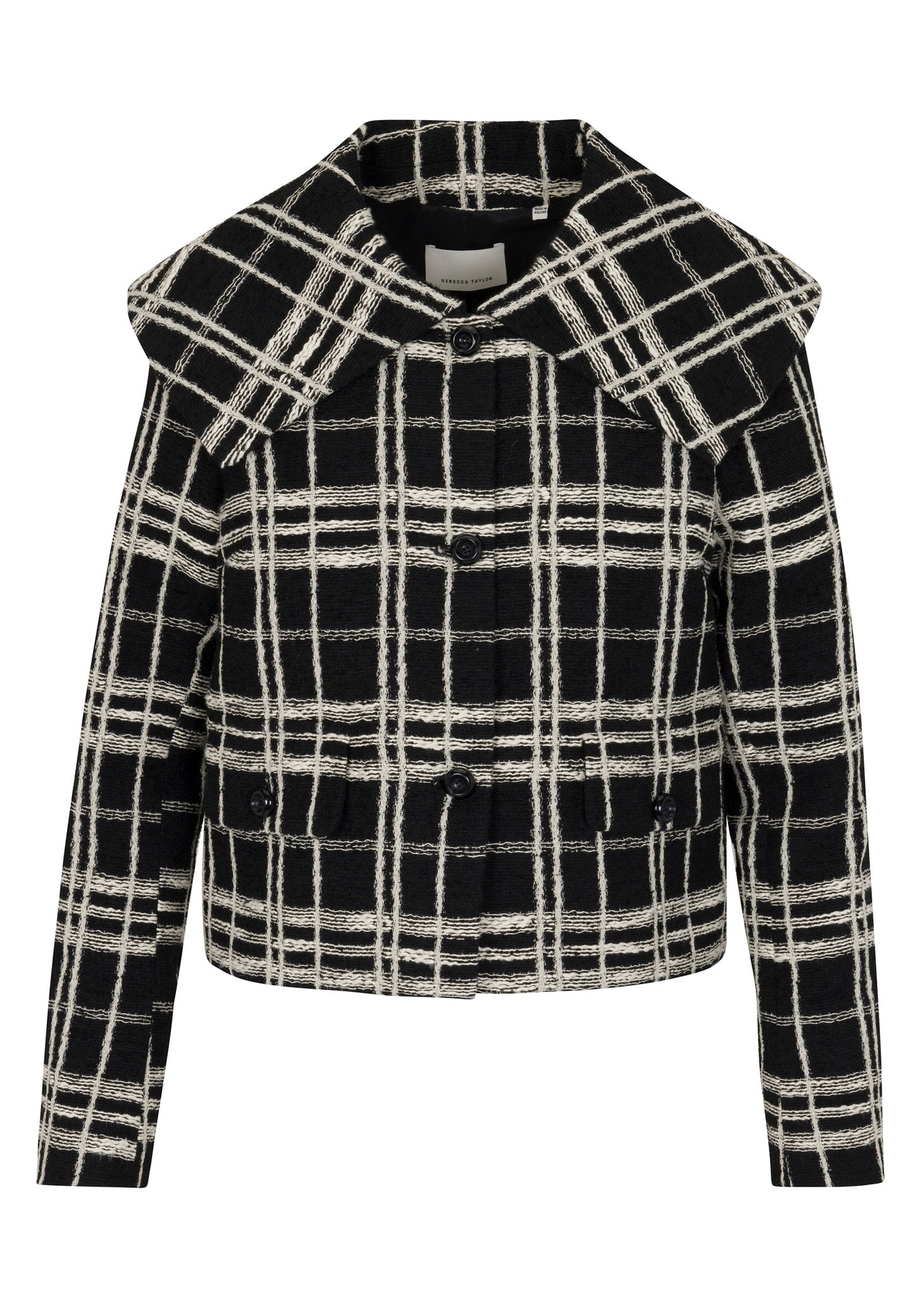 Black and White Plaid jacket Camila Jacket in Black White by Rebecca Taylor