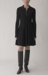 Ottoman Knit Ls Dress