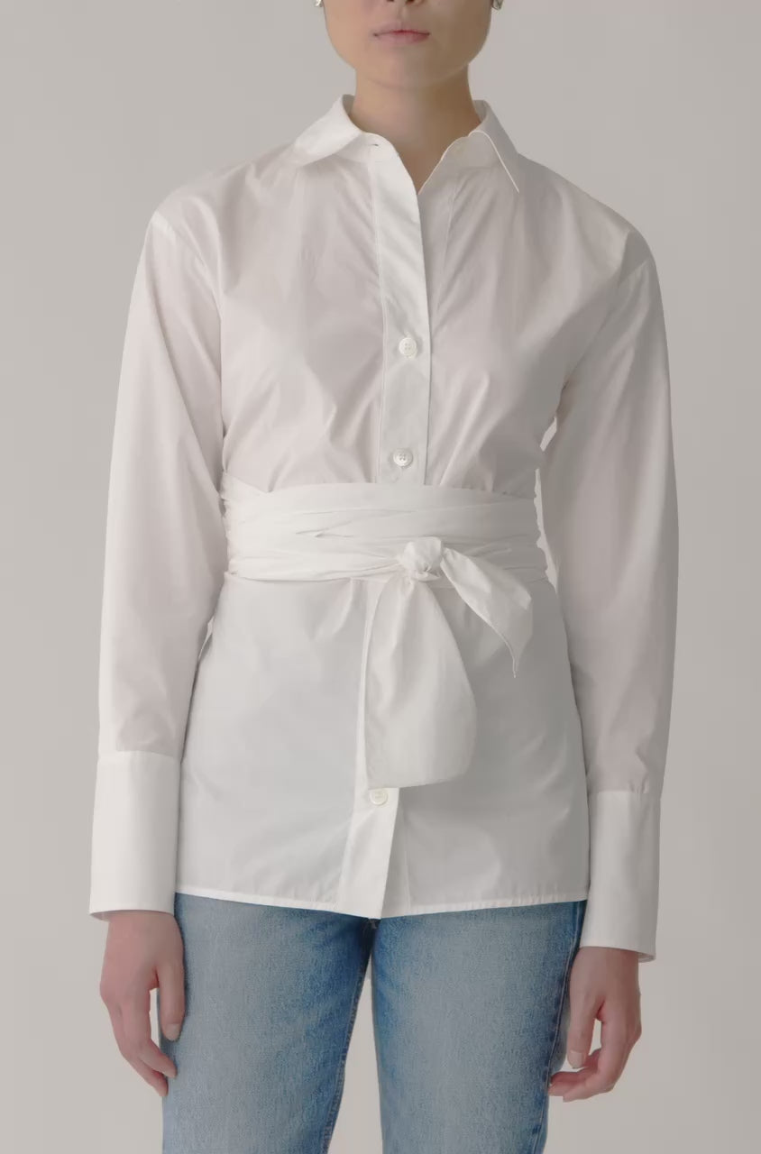 Poplin Wrap Blouse