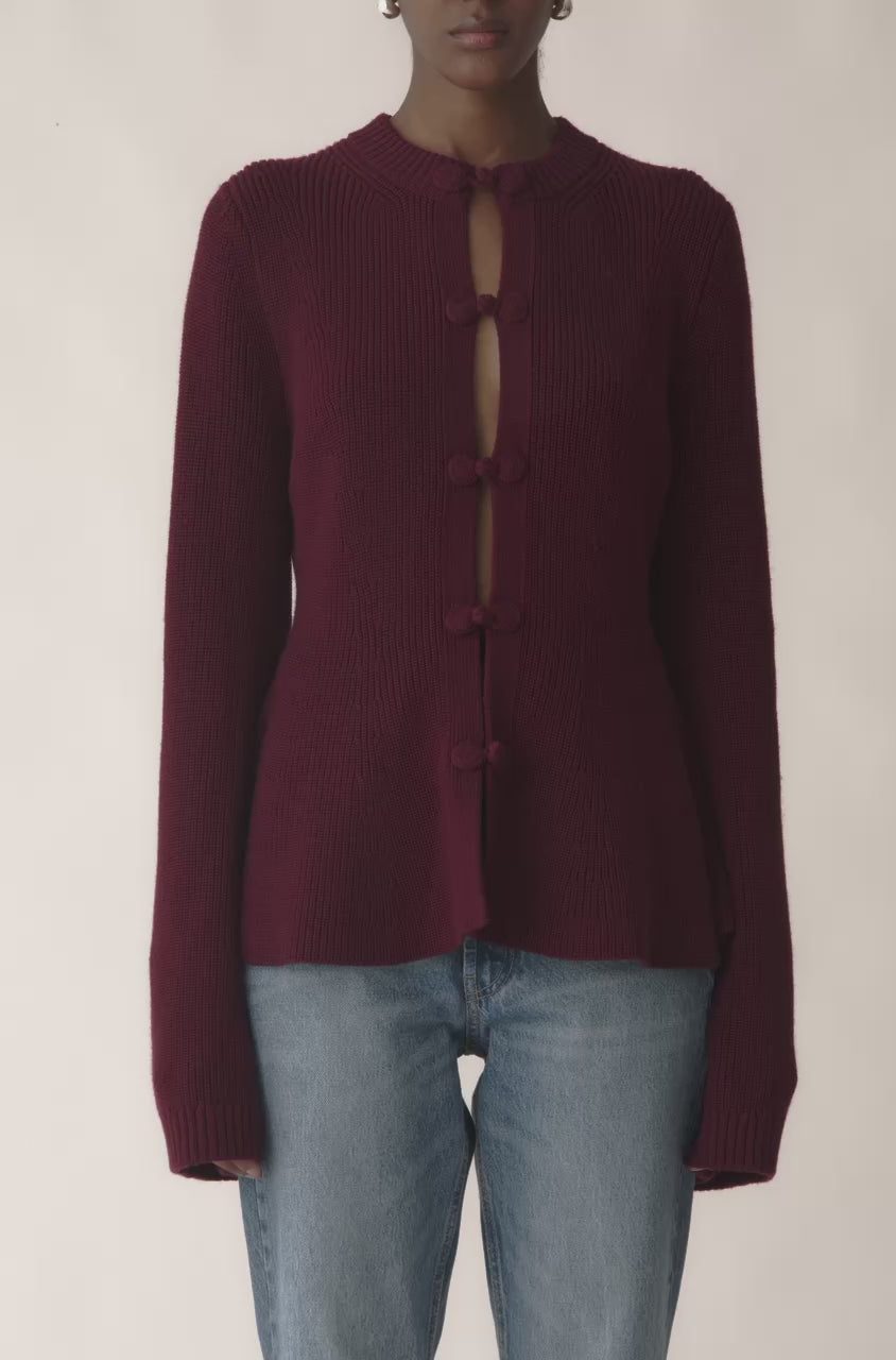 Novelty Wool Peplum Cardi