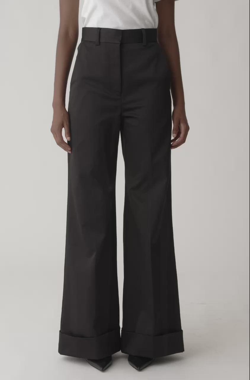 Techy Sateen Wide Leg Pant