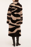 Zebra Patchwork Shearling Coat