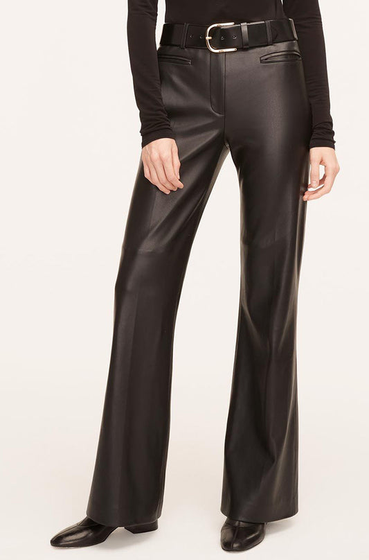 Buy MADAME Solid Leather Flared Fit Women's Casual Pants | Shoppers Stop