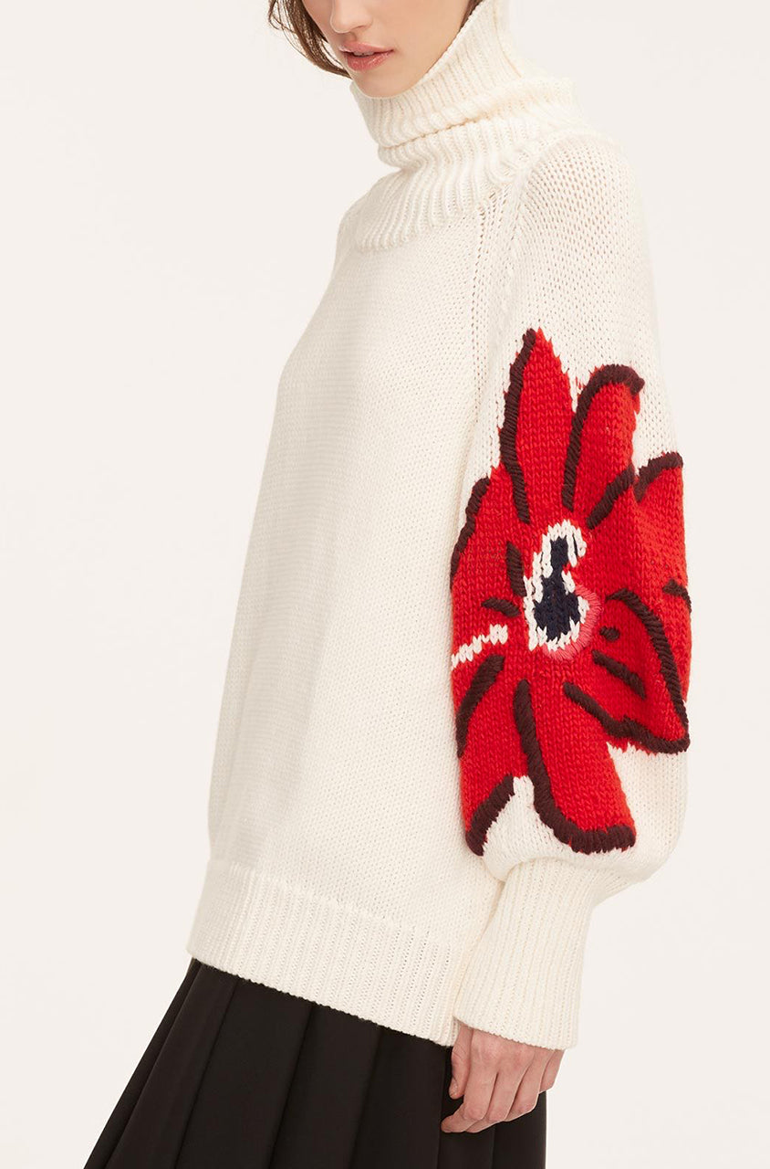 Botanical Intarsia Turtleneck