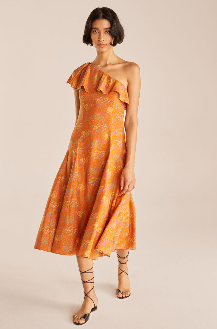 Rebecca Taylor Isabelle Dress in Isabelle Fleur Burnt Orange Combo